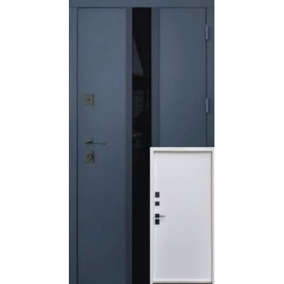 Двері Qdoors Стріт Флай вулиця метал Антрацит 7021 фарба, декор лакобель/МДФ біла шагрень