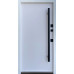 Двері Qdoors Стріт 3K модель Горизонталь вулиця, метал Антрацит 7021 фарба+декор молдинг/МДФ біла шагрень