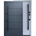 Двері Qdoors Стріт 3K модель Горизонталь вулиця, метал Антрацит 7021 фарба+декор молдинг/МДФ біла шагрень