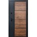 Вхідні двері Qdoors серія Стріт модель Бонд (Вулиця) Графіт пісок фарба/Декор темне дерево (профнастил)/Гладь антрацит пісок
