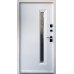 Двері Qdoors Стріт Норд метал Антрацит 7021 вставка чорна / МДФ біле дерево (Вулиця)