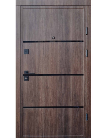 Вхідні двері QDOORS серія Ультра модель Аккорд-Ac Дуб тютюн / біле дерево