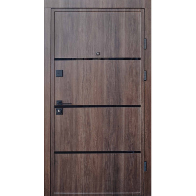 Входная дверь QDOORS серия Ультра модель Аккорд-Ac Дуб табак / белое дерево