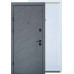Входная дверь QDOORS серия Ультра модель Фрост грифель структуры софт/белое дерево