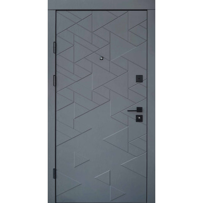 Входная дверь QDOORS серия Ультра модель Фрост грифель структуры софт/белое дерево