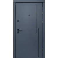 Входные двери QDOORS Ультра Крос-Ак (антрацит/белая шагрень+черные молдинги)