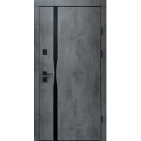 Входные двери QDOORS Ультра модель Лаунж-Ак (оксид темный/серый шифер+зеркало)