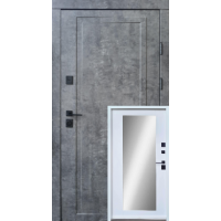 Вхідні двері QDOORS серія Ультра модель Міроу (мармур темний/біла емаль+дзеркало)