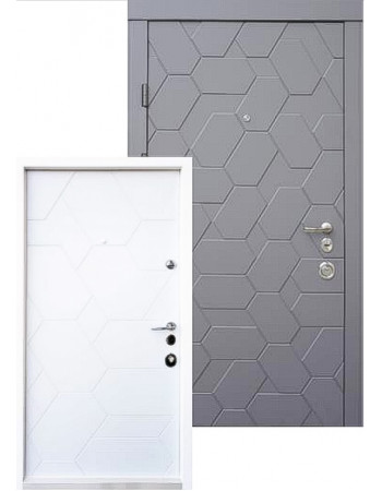 Входная дверь QDOORS серия АВАНГАРД модель ПОЛО белая внутри