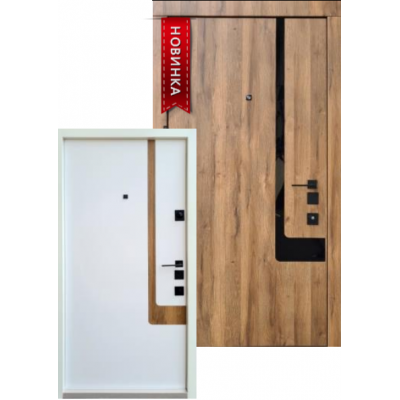 Вхідні двері QDOORS серія АВАНГАРД модель Босфор-Аk біла всередині