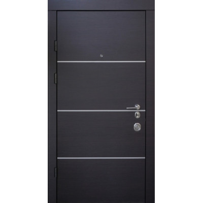 Вхідні двері QDOORS серія АВАНГАРД модель Горизнталь-AL Венге темний горизонт/Венге темний горизонт