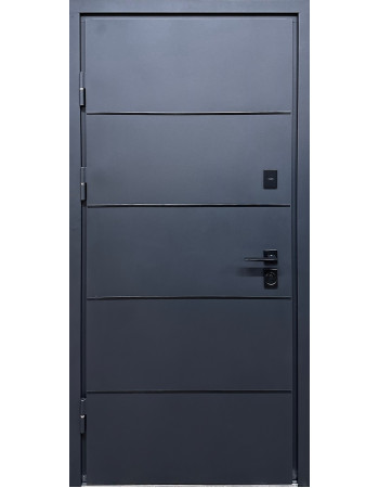 Входные двери Стрит Грей Люкс с терморазрывом, 4 контура уплотнения, черная фурнитура (уличные)