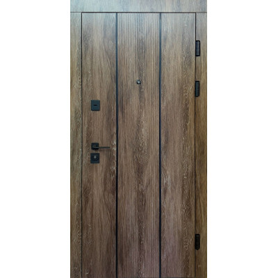 Входные двери Вертикаль квартира (3 контура) Дуб портовый/Белое дерево