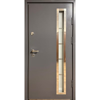 Двері Люкс Метал/МДФ Сірий RAL 7024/Антрацит серії Преміум склопакет + терморозрив
