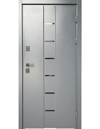 Вхідні двері вуличні Ніка Метал-МДФ Сірий (рал 7024) / цемент маренго