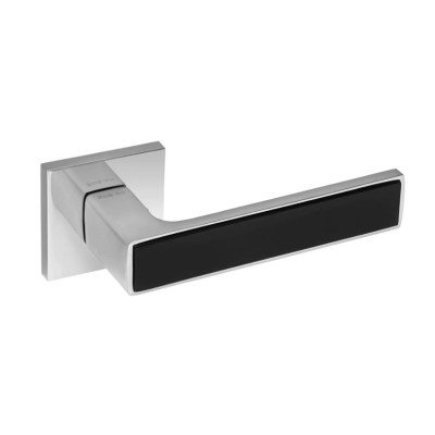 Ручки дверні Rich-Art Ентрі 219 R27 PZ хром/чорна вставка