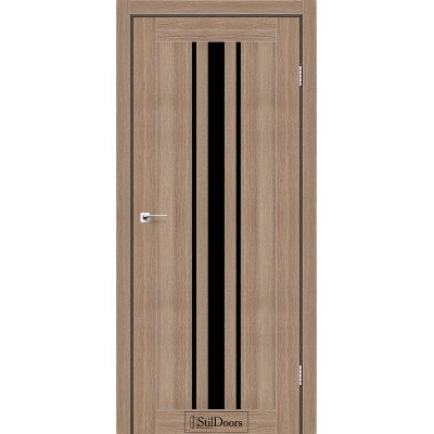 Міжкімнатні двері StilDoors колекція Stil модель Arizona вільха класична з чорним склом