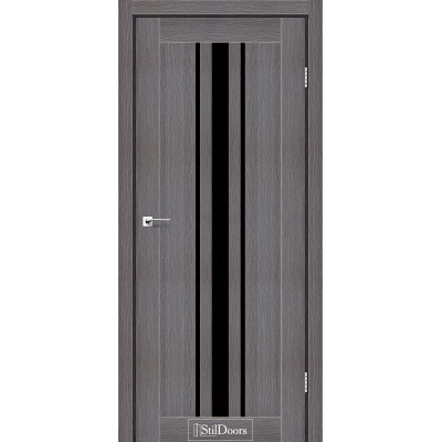 Межкомнатные двери StilDoors коллекция Stil модель Arizona дрим вуд с черным стеклом