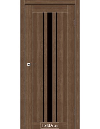 Міжкімнатні двері StilDoors колекція Stil модель Arizona горіх золотий з червоним склом