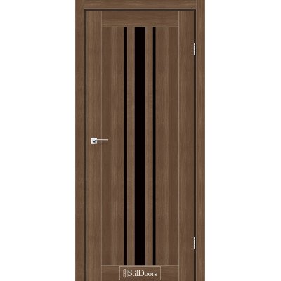 Межкомнатные двери StilDoors коллекция Stil модель Arizona орех золотой с черным стеклом