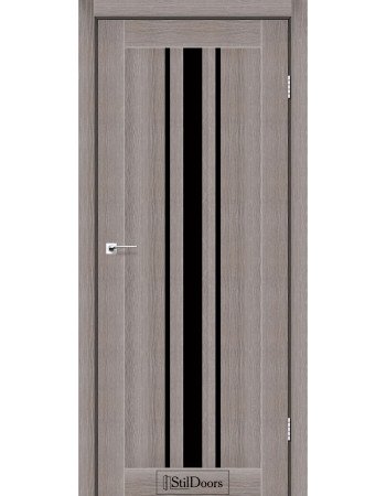 Межкомнатные двери StilDoors коллекция Stil модель Arizona трюфель с черным стеклом