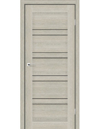 Міжкімнатні двері StilDoors Deluxe колекція Deluxe модель Antalya (Дуб альба) з чорним склом