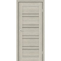 Межкомнатные двери StilDoors Deluxe модель Antalya (Дуб альба) с чёрным стеклом