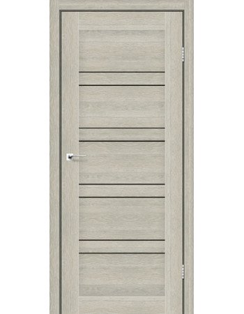 Межкомнатные двери StilDoors Deluxe модель Antalya (Дуб альба) с чёрным стеклом