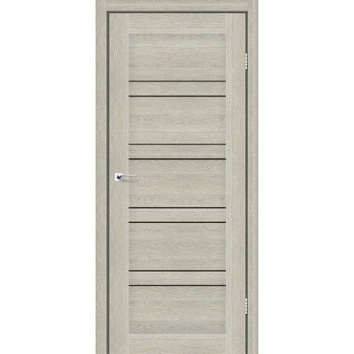 Міжкімнатні двері StilDoors Deluxe колекція Deluxe модель Antalya (Дуб альба) з чорним склом