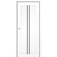 Межкомнатные двери StilDoors Deluxe модель BARCELONA (Белый матовый) с чёрным стеклом