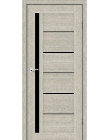 Межкомнатные двери StilDoors Deluxe модель SOFIA (Дуб альба) с чёрным стеклом