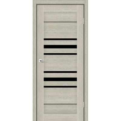 Міжкімнатні двері StilDoors Deluxe колекція Deluxe модель TOKYO (Дуб альба) з чорним склом
