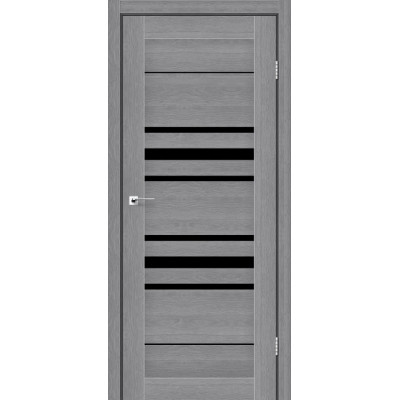 Міжкімнатні двері StilDoors Deluxe модель TOKYO (Дуб попилястий) з чорним склом