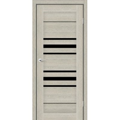 Межкомнатные двери StilDoors Deluxe модель TOKYO (Дуб альба) с чёрным стеклом