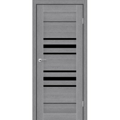 Міжкімнатні двері StilDoors Deluxe модель TOKYO (Дуб попилястий) з чорним склом