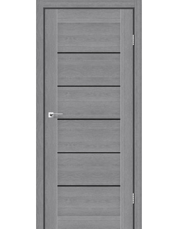 Межкомнатные двери StilDoors Deluxe модель VICTORIA (Дуб пепельный) с чёрным стеклом