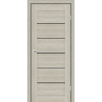Міжкімнатні двері StilDoors Deluxe колекція Deluxe модель VICTORIA (Дуб альба) з чорним склом