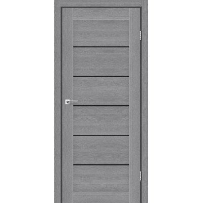 Межкомнатные двери StilDoors Deluxe модель VICTORIA (Дуб пепельный) с чёрным стеклом