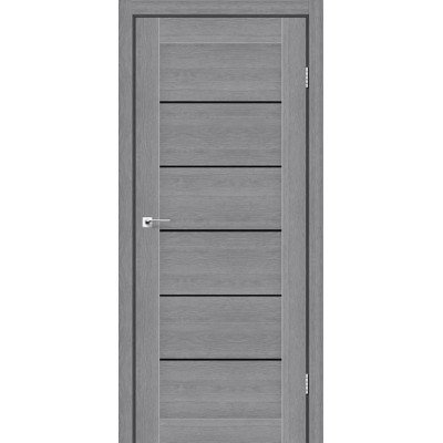 Межкомнатные двери StilDoors Deluxe модель VICTORIA (Дуб пепельный) с чёрным стеклом