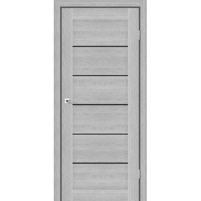 Межкомнатные двери StilDoors Deluxe модель VICTORIA (Дуб серебрянный) с чёрным стеклом