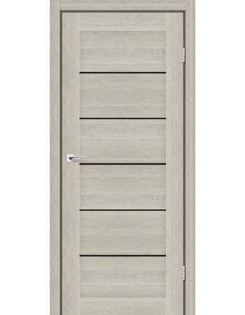 Межкомнатные двери StilDoors Deluxe модель VICTORIA (Дуб альба) с чёрным стеклом