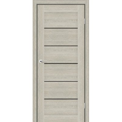 Межкомнатные двери StilDoors Deluxe модель VICTORIA (Дуб альба) с чёрным стеклом