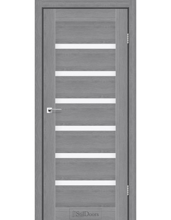 Міжкімнатні двері StilDoors Florida Дуб Попелястий зі склом сатин або чорним
