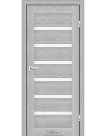 Міжкімнатні двері StilDoors Florida Дуб Сріблястий зі склом сатин або чорним
