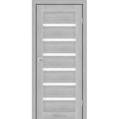 Міжкімнатні двері StilDoors Florida Дуб Сріблястий зі склом сатин або чорним
