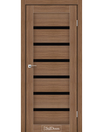 Міжкімнатні двері StilDoors колекція Stil модель італійский горіх з червоним склом