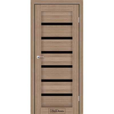 Міжкімнатні двері StilDoors колекція Stil модель Florida вільха класична з червоним склом
