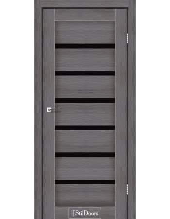 Межкомнатные двери StilDoors коллекция Stil модель Florida дрим вуд с черным стеклом