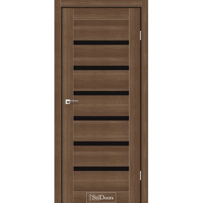 Межкомнатные двери StilDoors коллекция Stil модель Florida орех золотой с черным стеклом