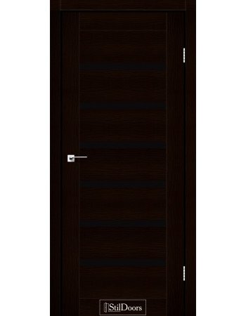 Межкомнатные двери StilDoors коллекция Stil модель Florida венге премиум с черным стеклом